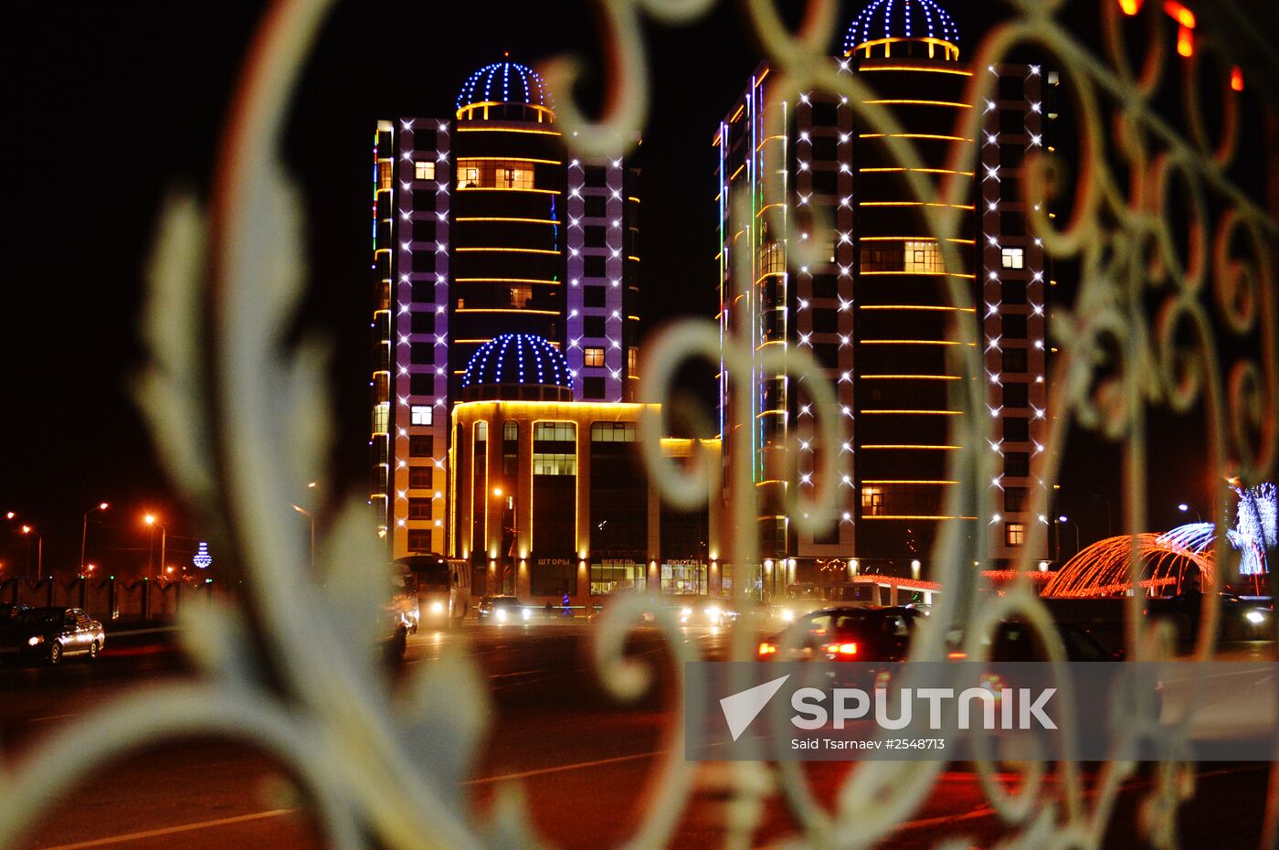 Pre-New Year illumination in Grozny
