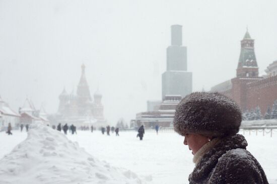 Snowfall in Moscow