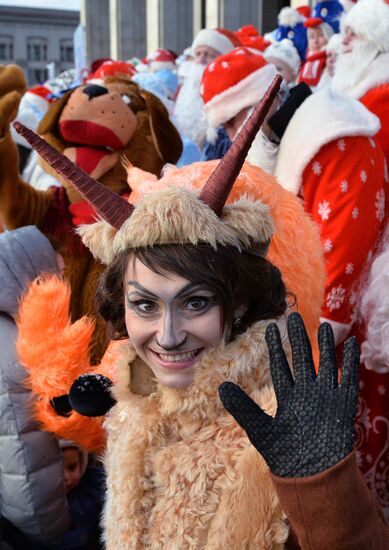 Father Frost march in Minsk