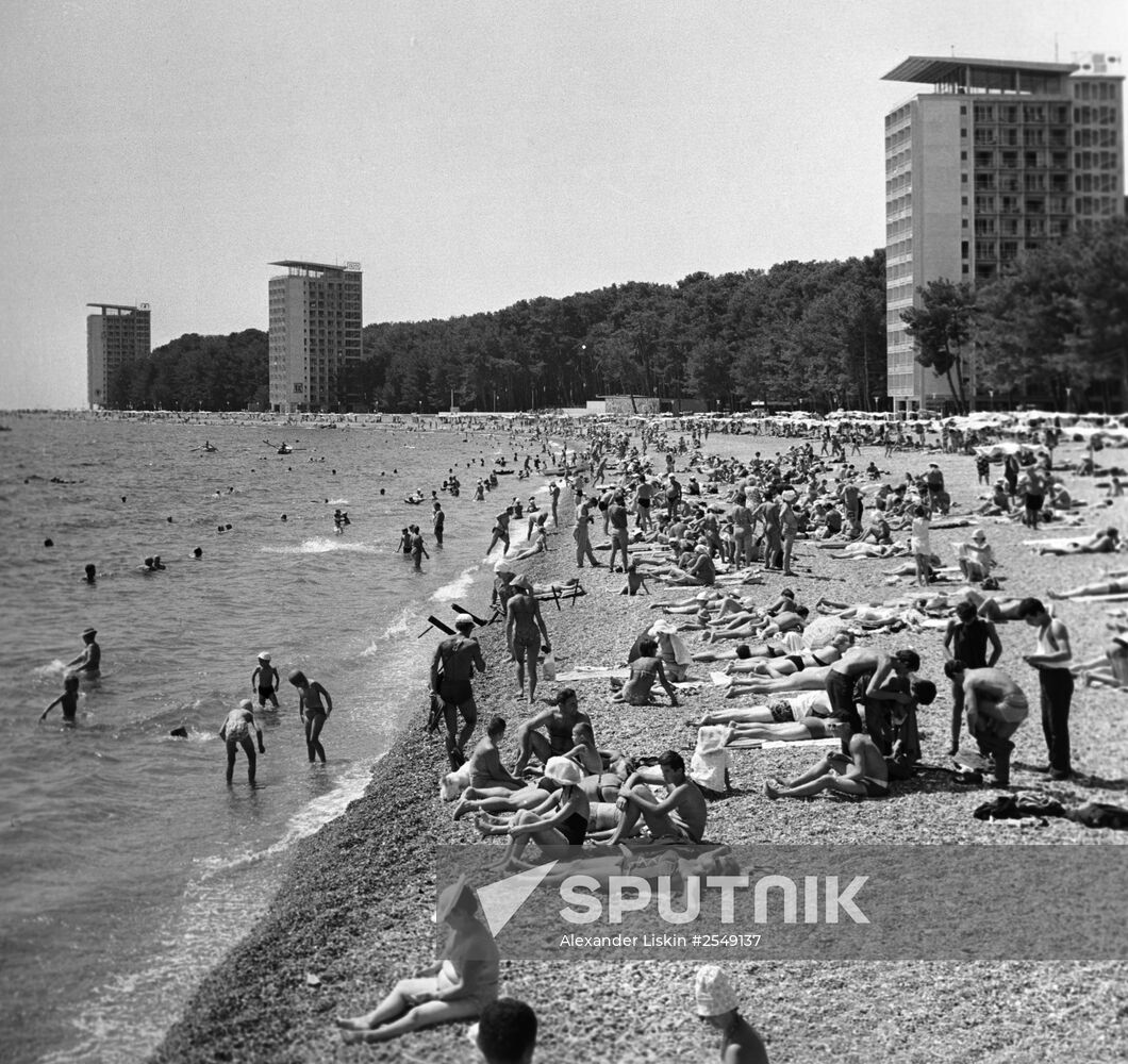 A beach near the Pitsunda holiday hotel