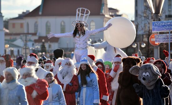 Father Frost march in Minsk