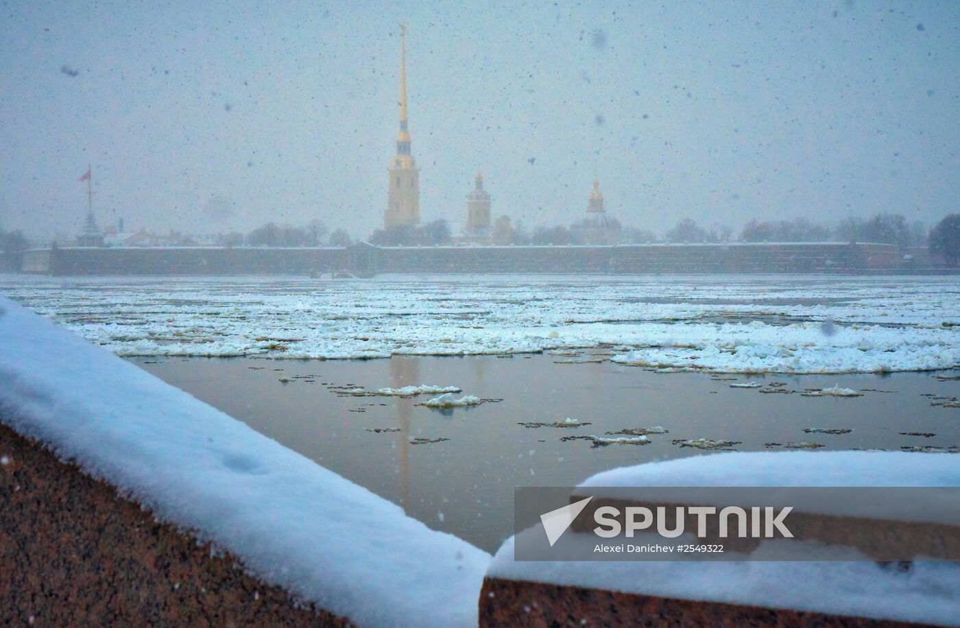 Snowfall in St. Petersburg