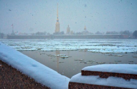 Snowfall in St. Petersburg