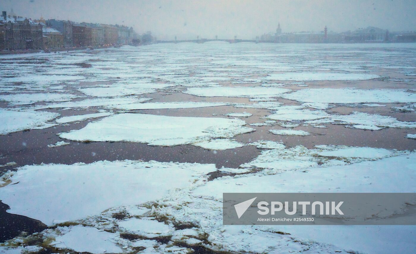 Snowfall in St. Petersburg