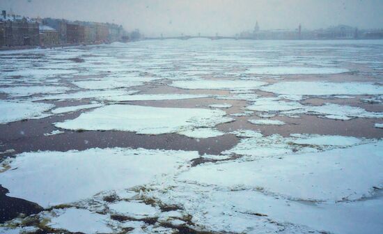 Snowfall in St. Petersburg