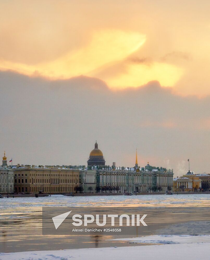 Snowfall in St. Petersburg
