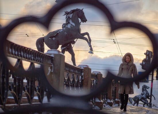 Snowfall in St. Petersburg