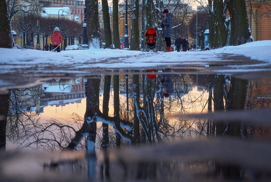 Snowfall in St. Petersburg