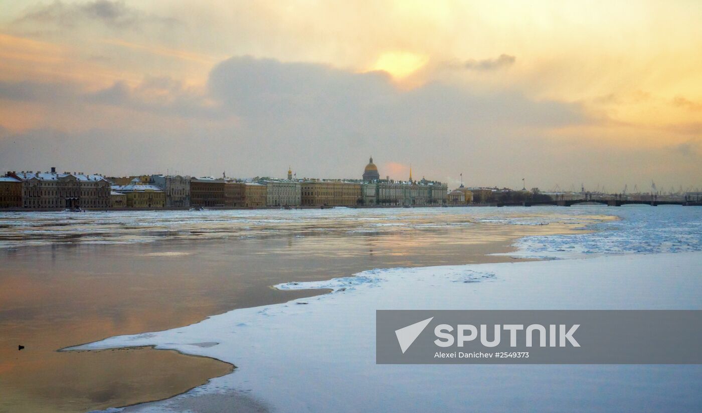 Snowfall in St. Petersburg