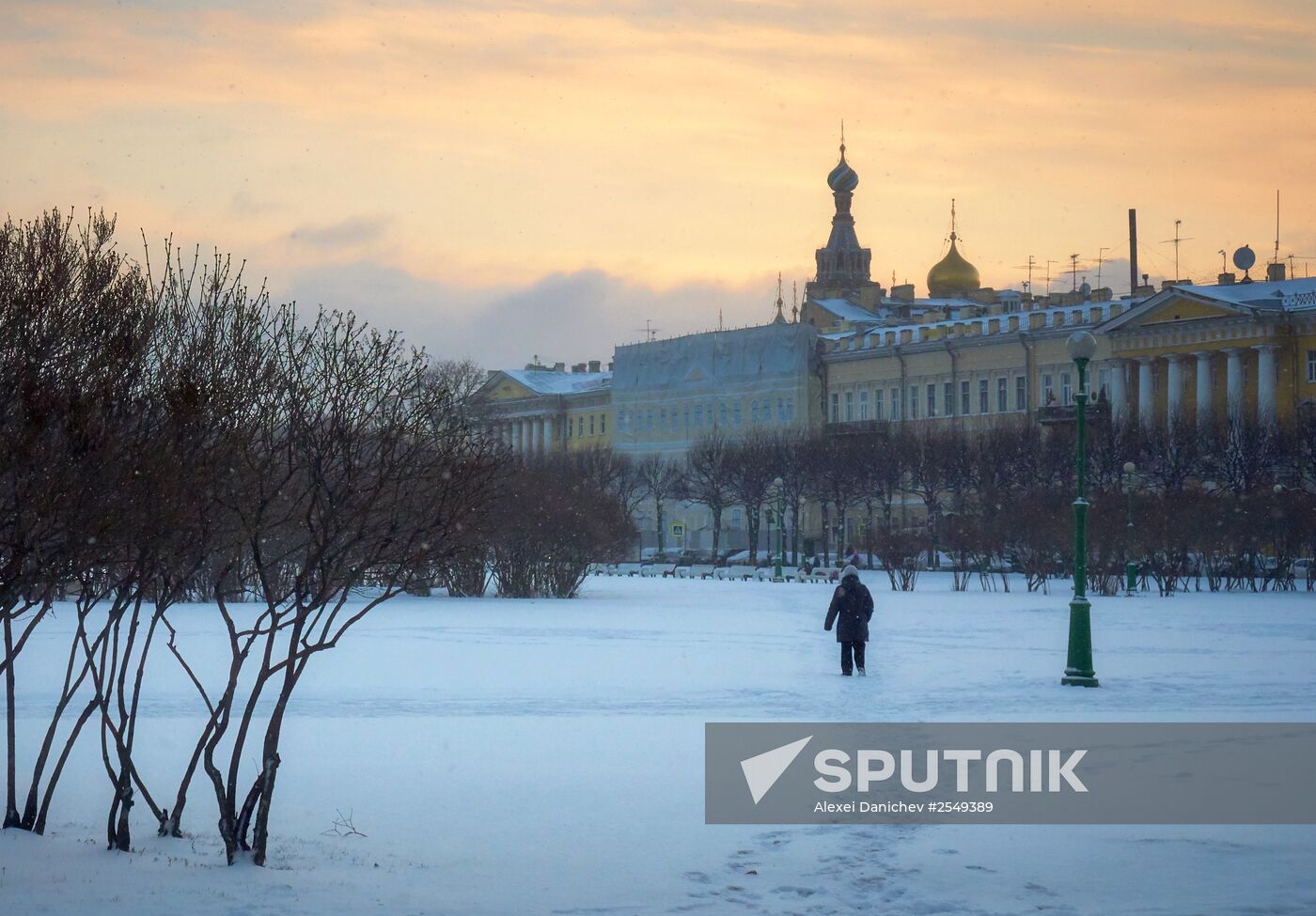 Snowfall in St. Petersburg