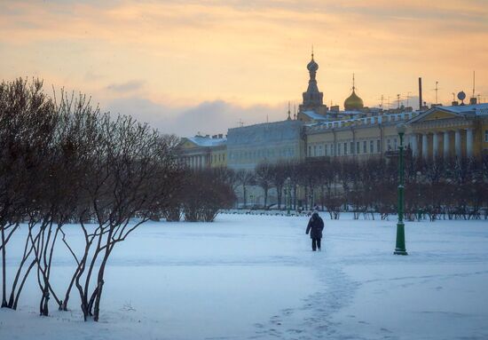 Snowfall in St. Petersburg