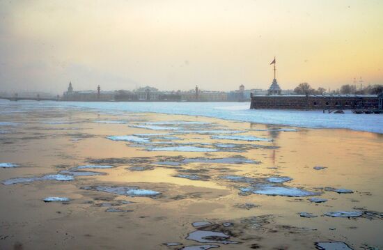 Snowfall in St. Petersburg