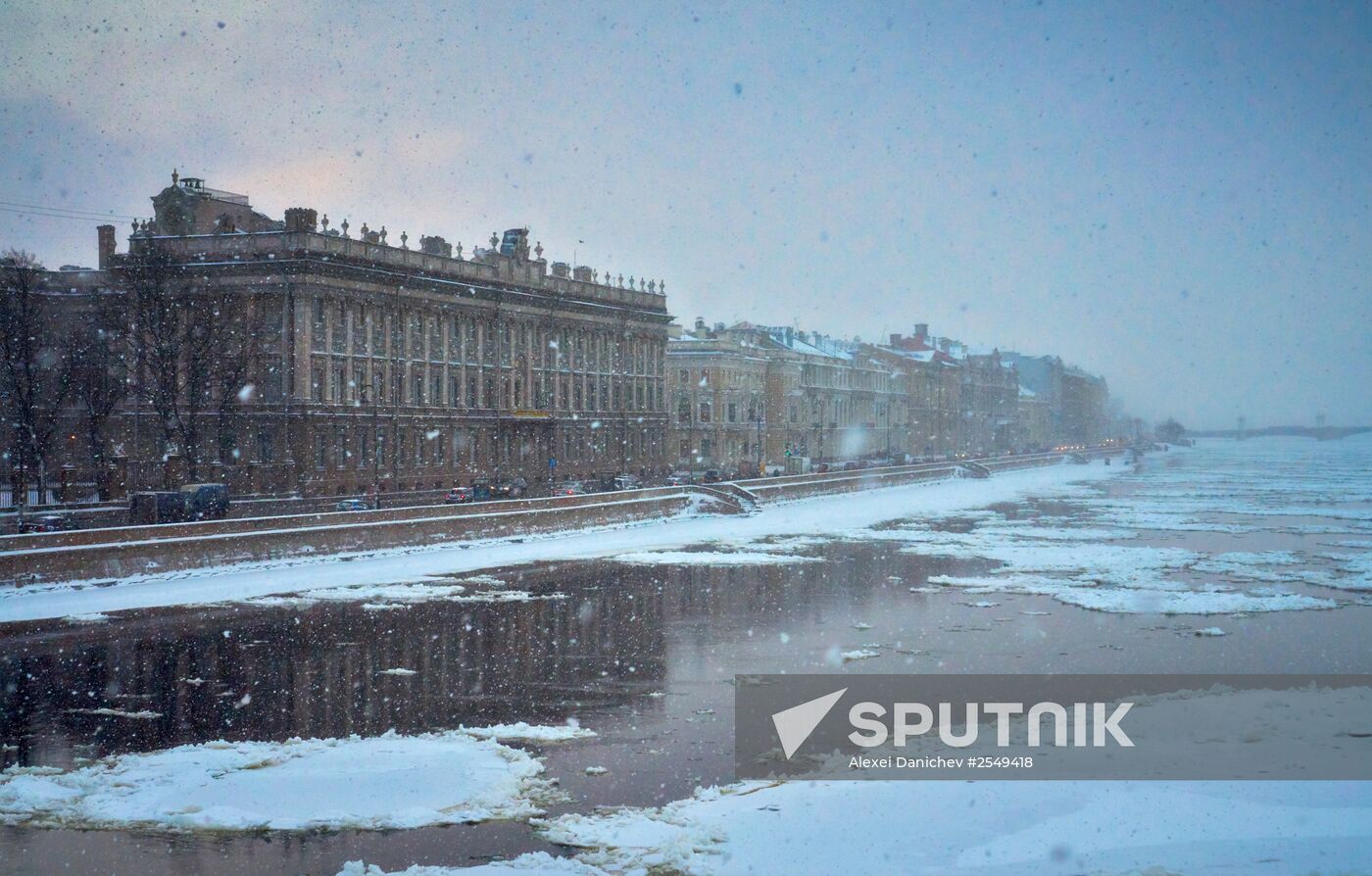Snowfall in St. Petersburg