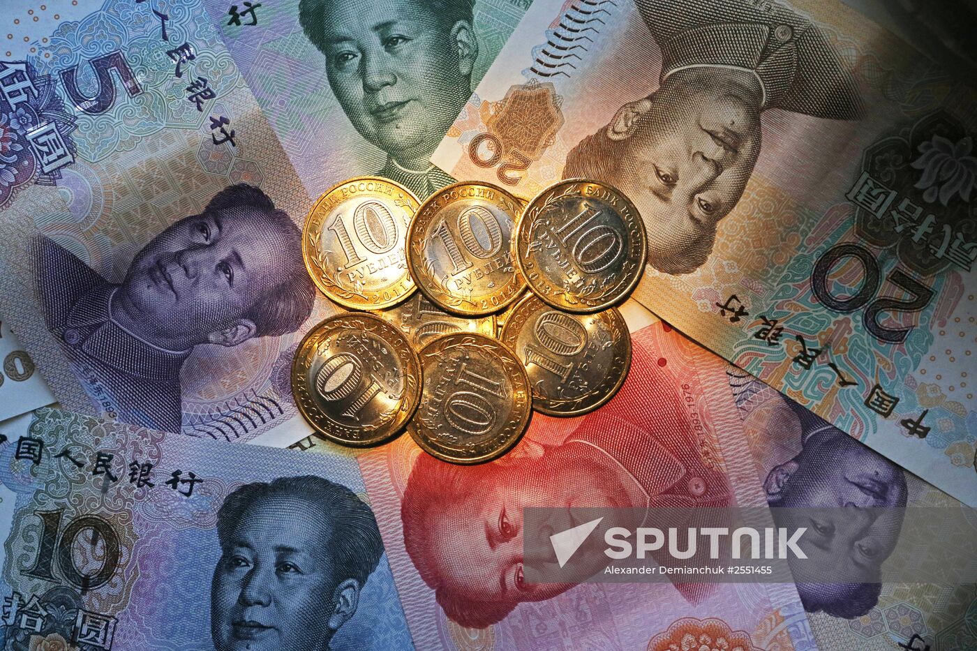 Rubles and yuans