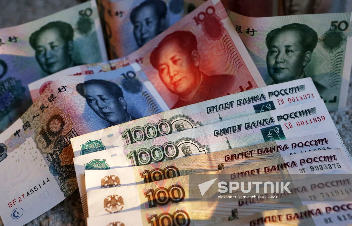 Rubles and yuans