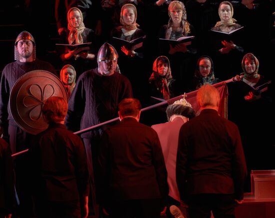 Dress rehearsal of "Tsar Boris" opera
