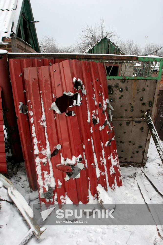 Aftermath of Donetsk shelling by Ukrainian army