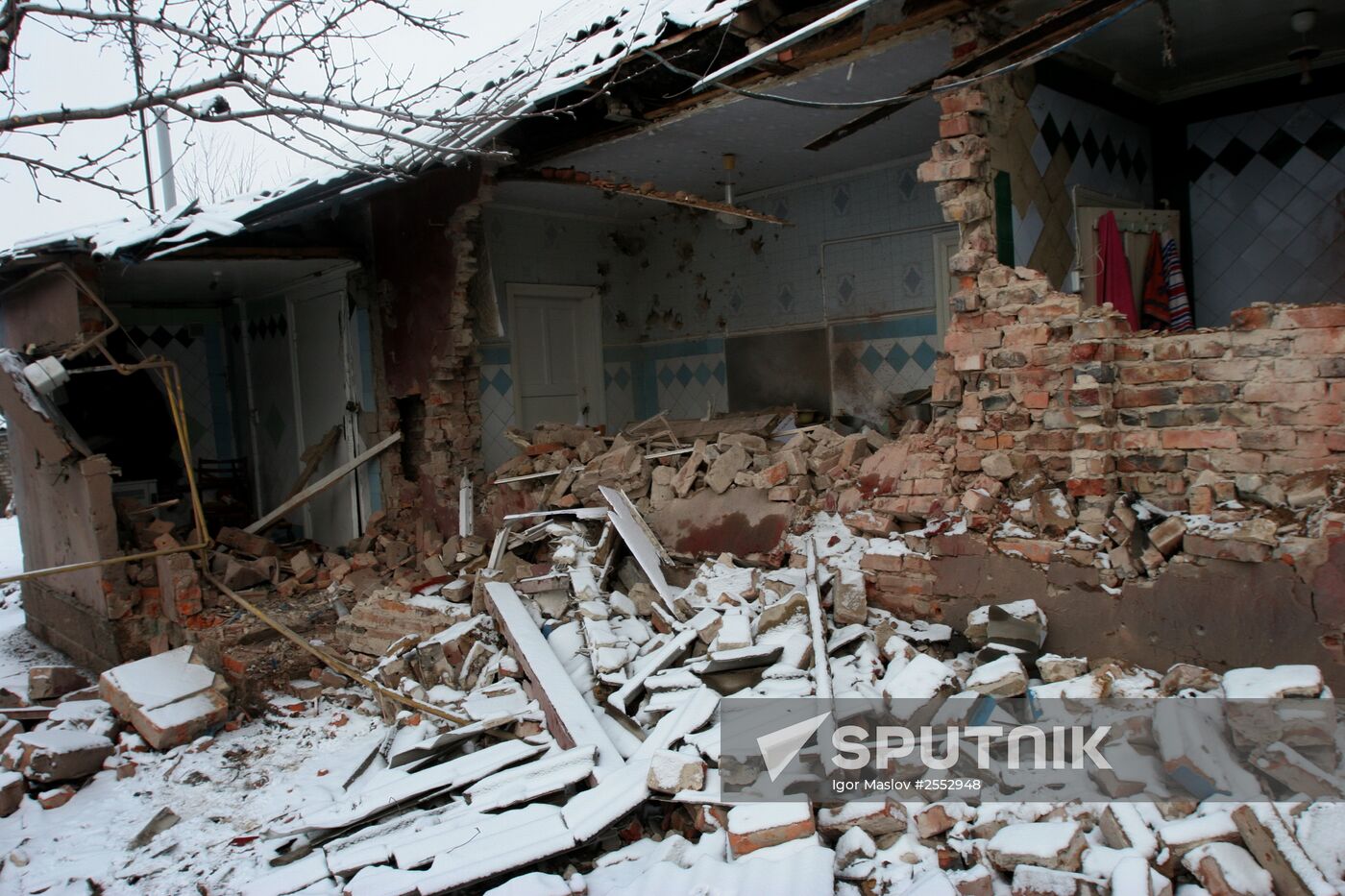 Aftermath of Donetsk shelling by Ukrainian army