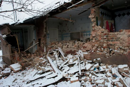 Aftermath of Donetsk shelling by Ukrainian army