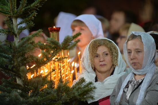 Christmas Eve service at the Cathedral of Christ the Savior