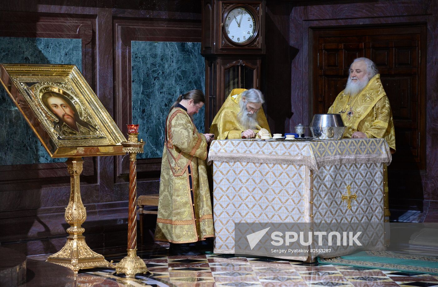 Christmas Eve service at the Cathedral of Christ the Savior