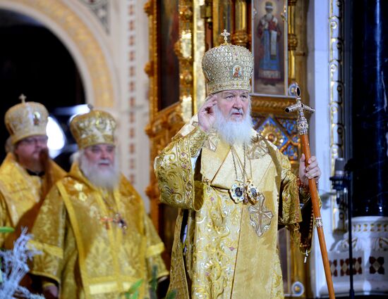 Christmas Eve service at the Cathedral of Christ the Savior