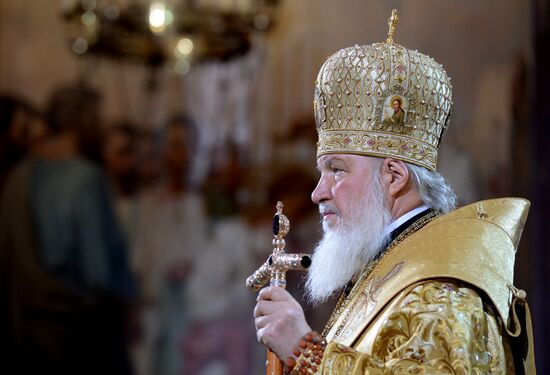 Christmas Eve service at the Cathedral of Christ the Savior