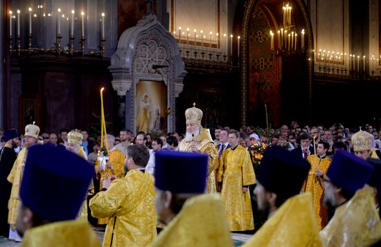 Christmas Eve service at the Cathedral of Christ the Savior