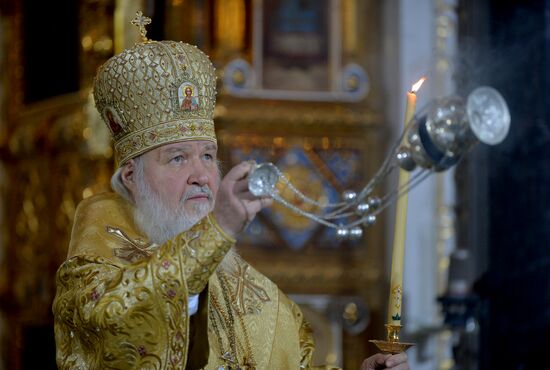 Christmas Eve service at the Cathedral of Christ the Savior