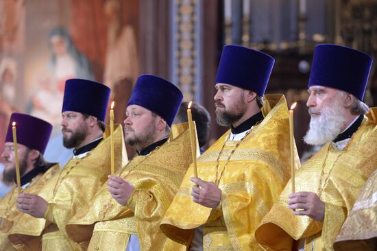 Christmas Eve service at the Cathedral of Christ the Savior
