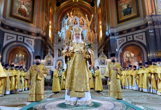 Christmas Eve service at the Cathedral of Christ the Savior