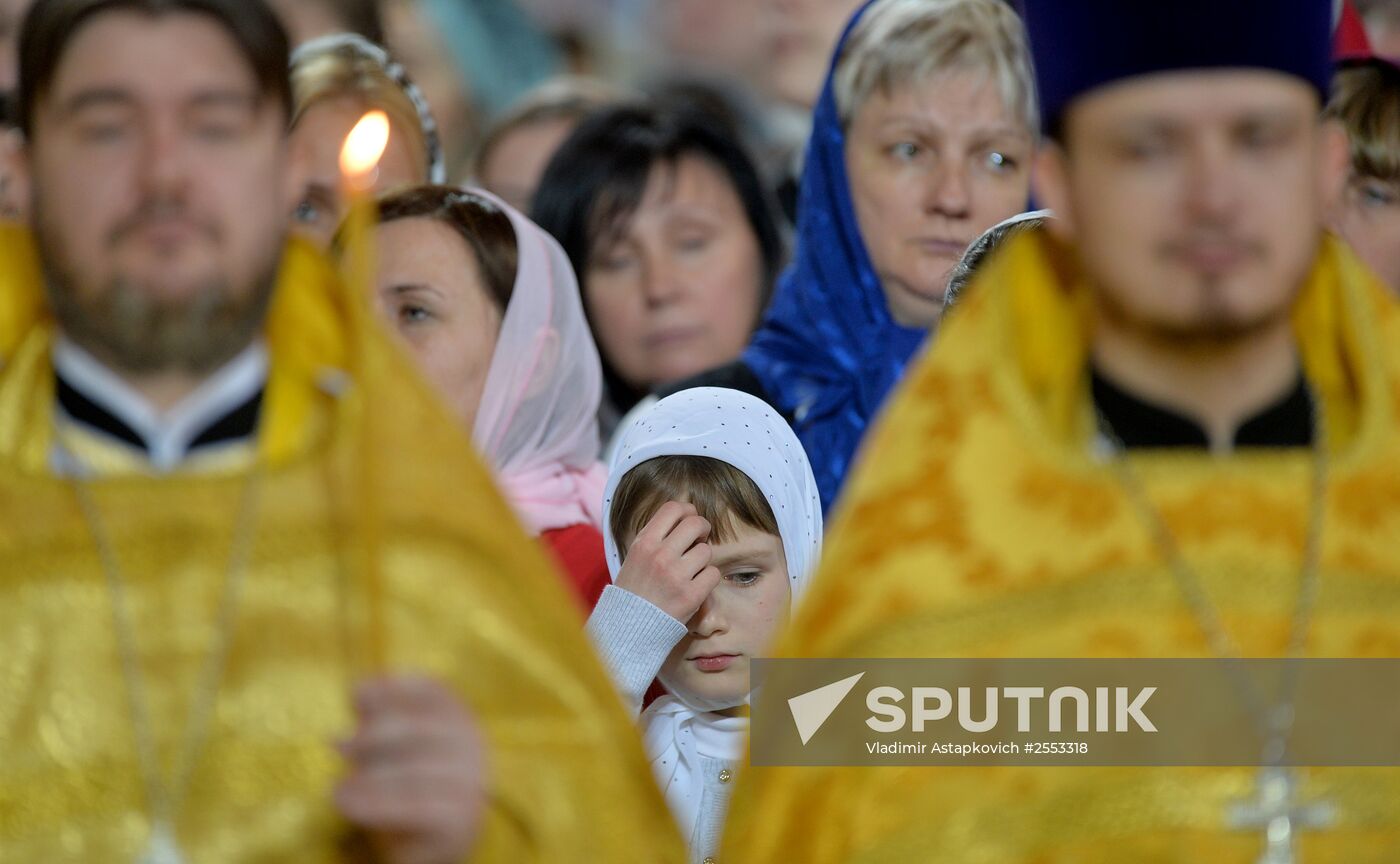 Christmas Eve service at the Cathedral of Christ the Savior