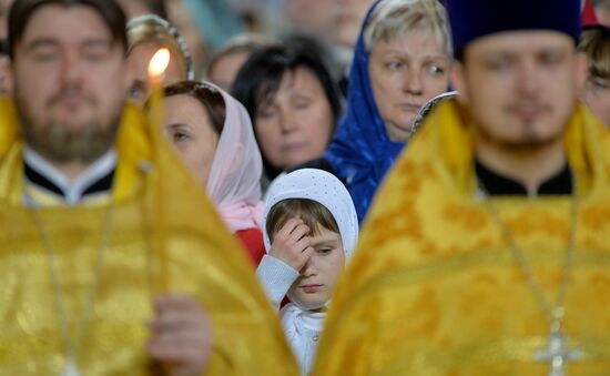 Christmas Eve service at the Cathedral of Christ the Savior