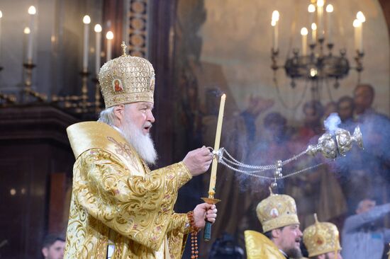 Christmas Eve service at the Cathedral of Christ the Savior