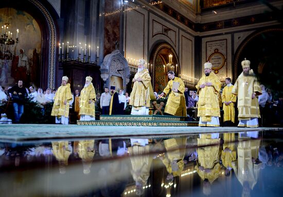 Christmas Eve service at the Cathedral of Christ the Savior