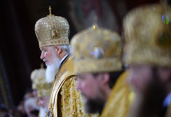 Christmas Eve service at the Cathedral of Christ the Savior