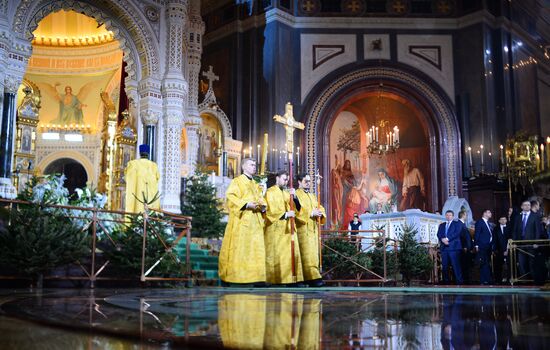 Christmas Eve service at the Cathedral of Christ the Savior