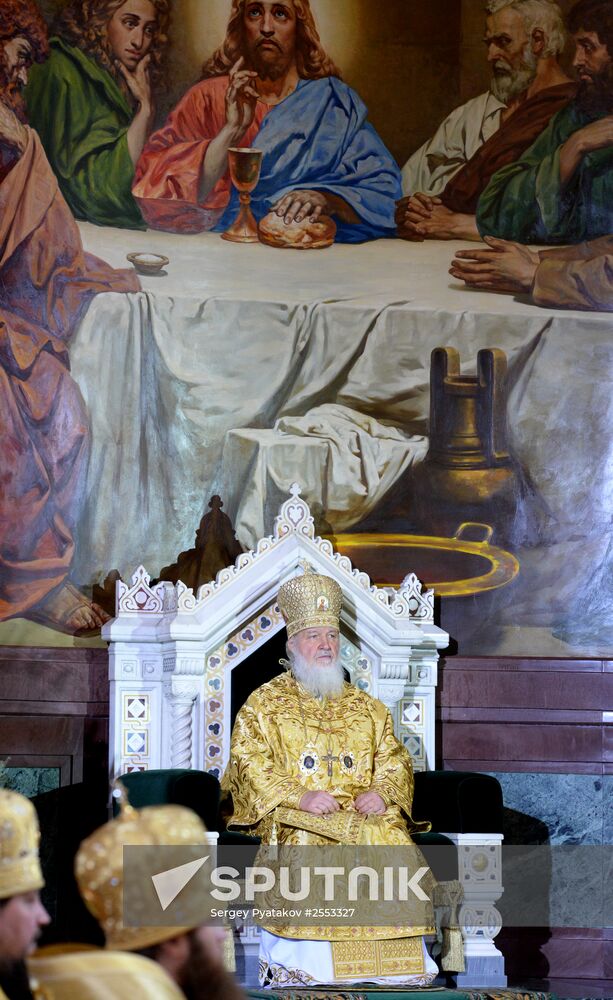 Christmas Eve service at the Cathedral of Christ the Savior