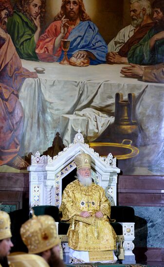 Christmas Eve service at the Cathedral of Christ the Savior