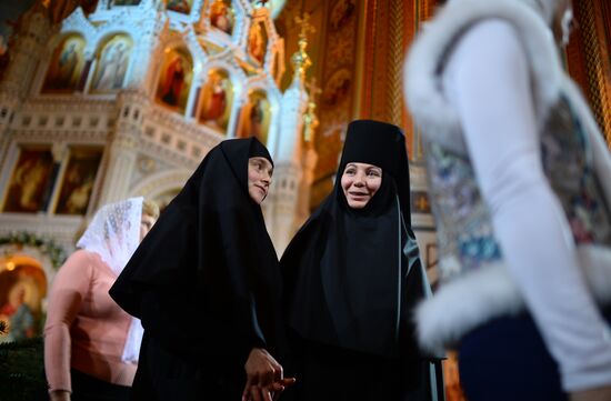 Christmas service at Cathedral of Christ the Savior