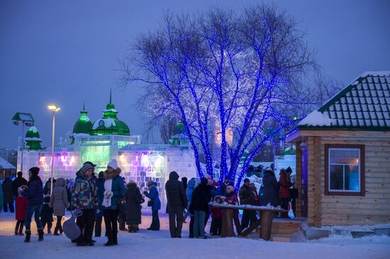 Belovodye ice village in Omsk