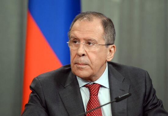Russian Foreign Minister Sergei Lavrov meets with his Latvian counterpart Edgars Rinkēvičs