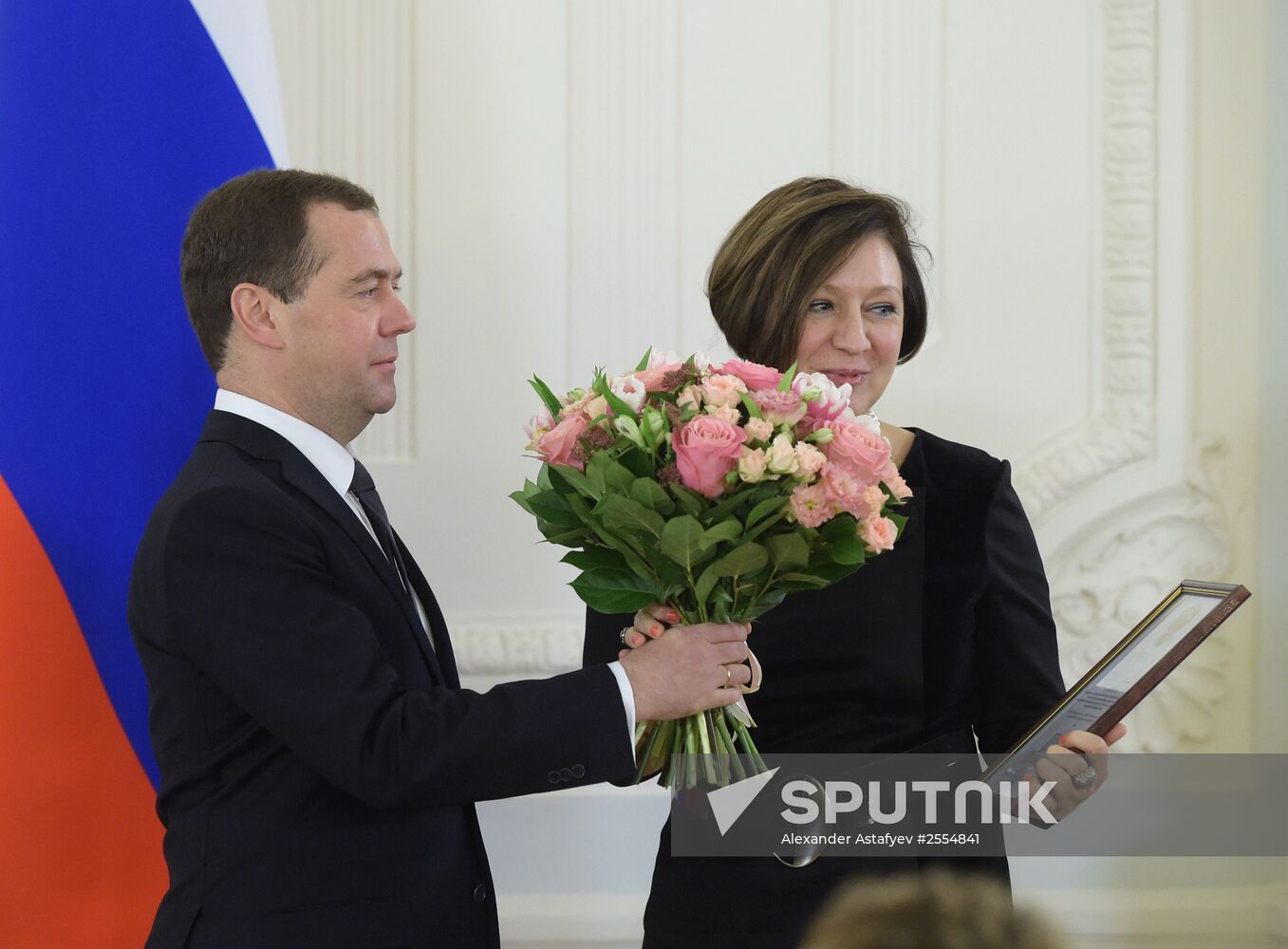 Prime Minister Dmitry Medvedev gives mass media awards for 2014