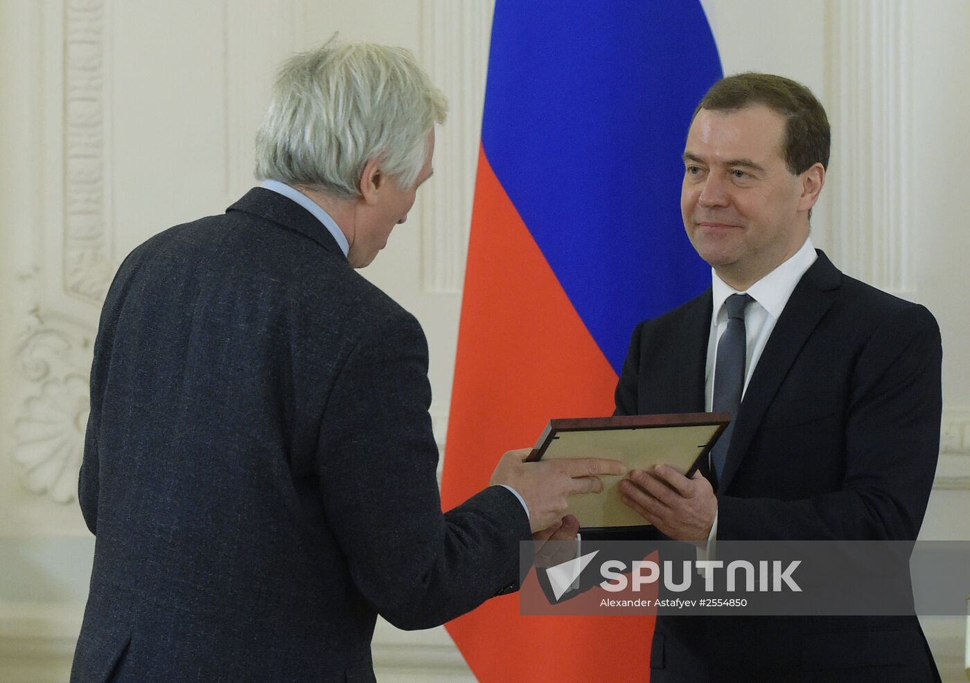Prime Minister Dmitry Medvedev gives mass media awards for 2014