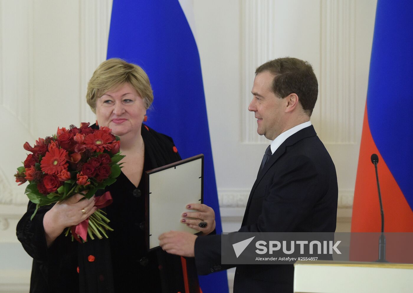 Prime Minister Dmitry Medvedev gives mass media awards for 2014