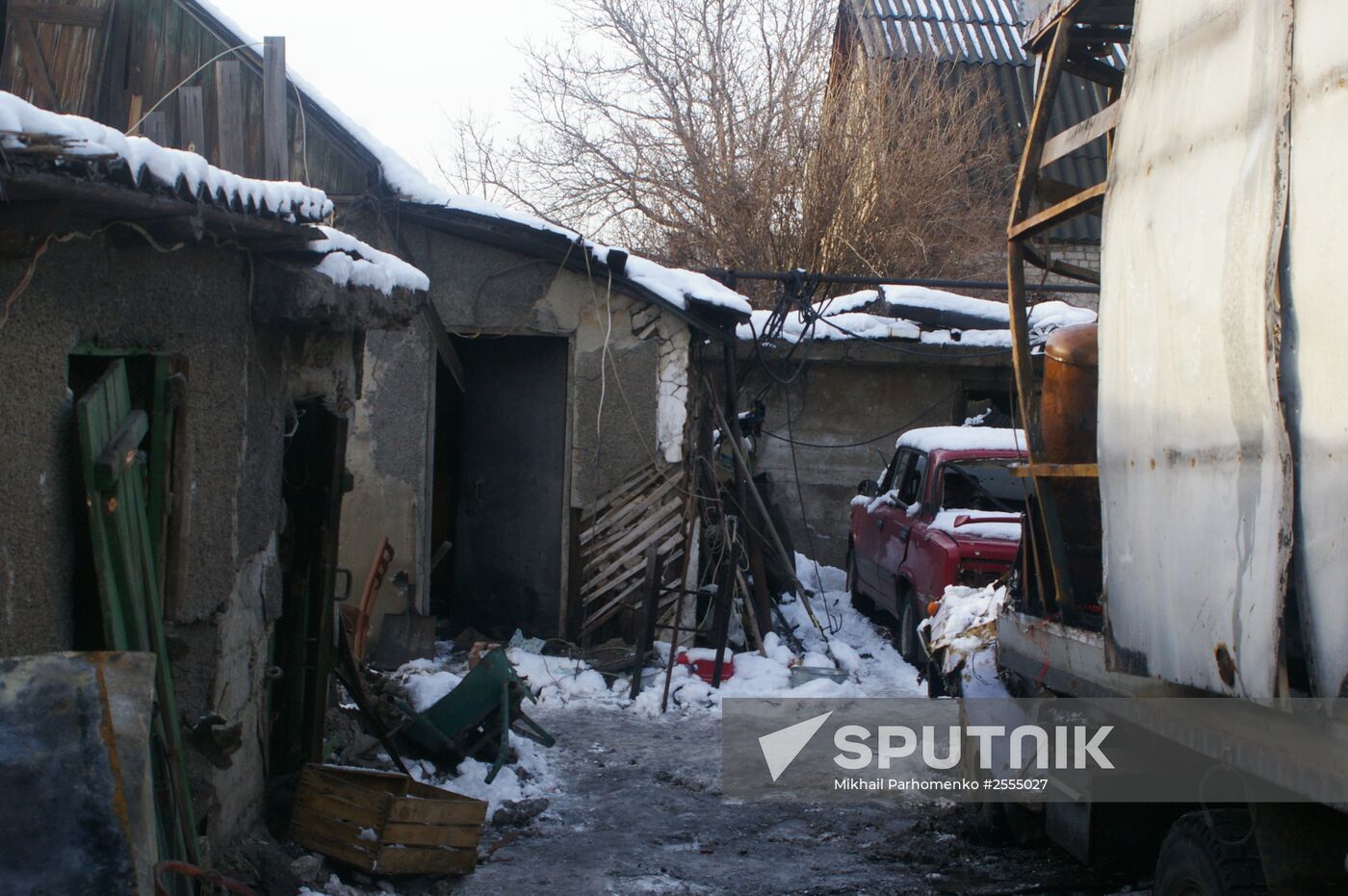 Aftermath of bombardment in Donetsk