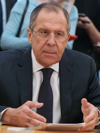 Foreign Minister Sergey Lavrov meets with Minister of Foreign Affairs and Cooperation of Monaco José Badia