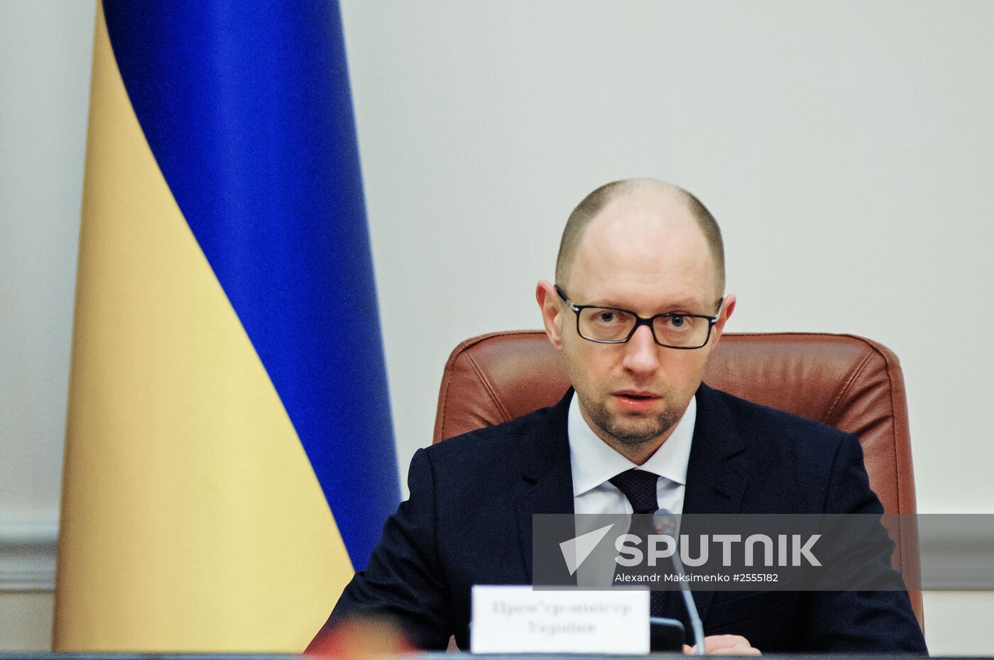 Arseniy Yatsenyuk chairs Ukrainian Cabinet meeting
