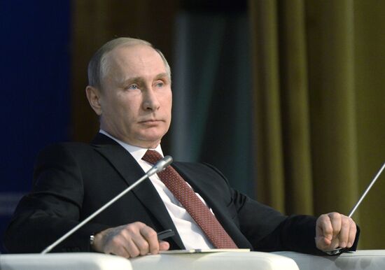President Vladimir Putin takes part in State and Civil Society forum