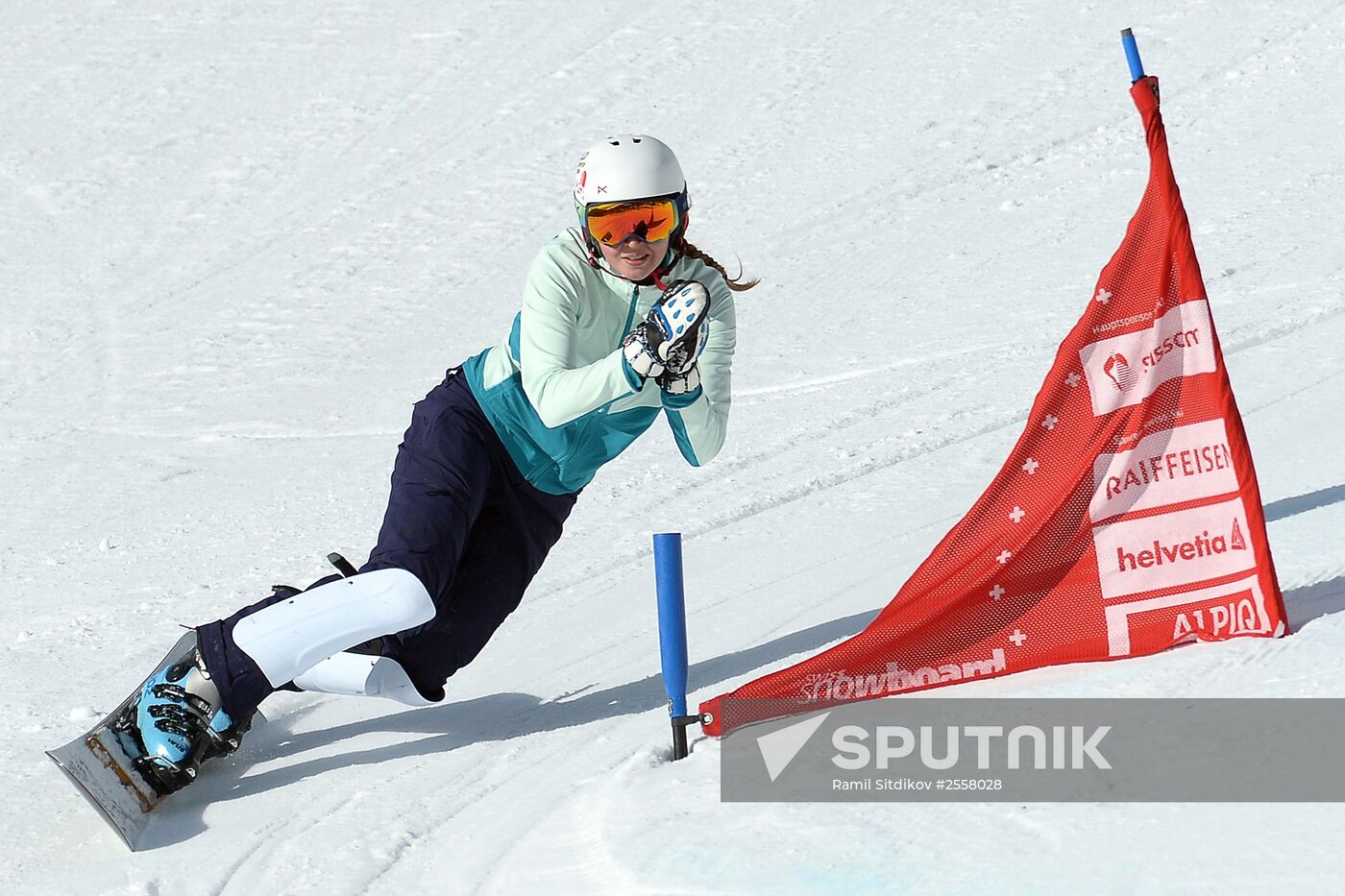 Snowboard. World Championship. Parallel slalom. Training